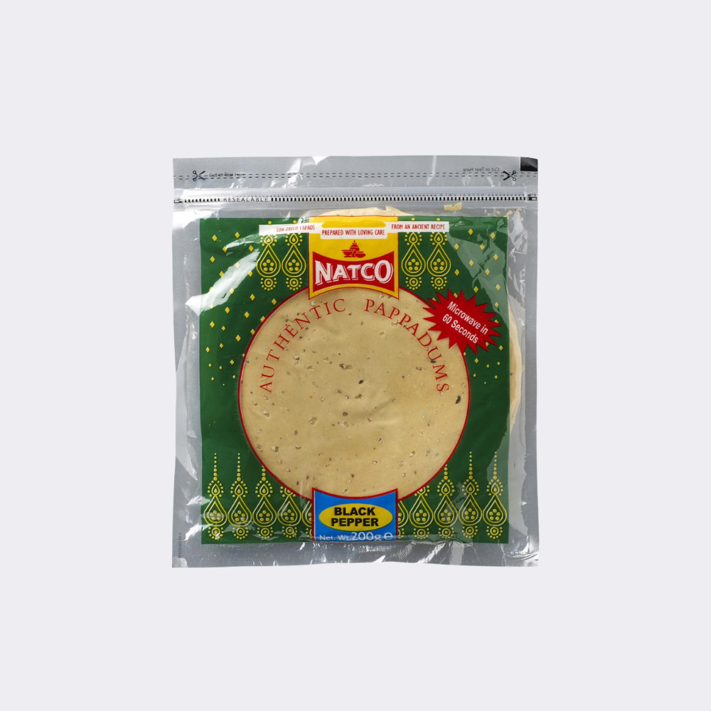 Papadoms Black Pepper Natco (M)